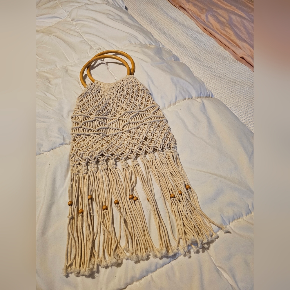 Vintage Crochet Fringe Bag